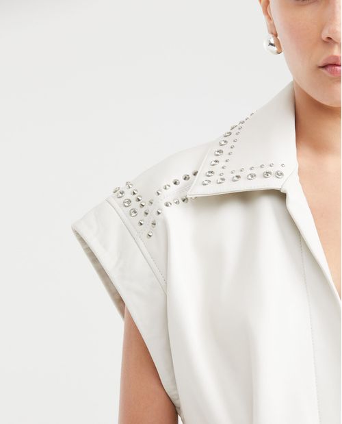 Chaqueta Chaleco de Piel de Cordero para Mujer