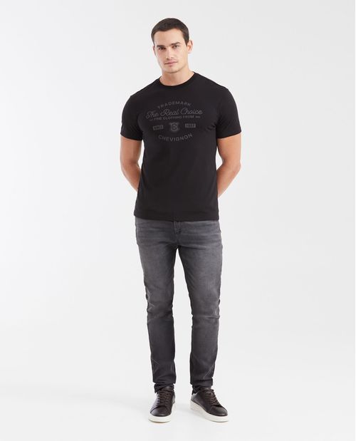 Camiseta Slim Fit Estampada Cuello Redondo para Hombre