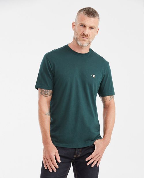 Camiseta Básica Straight Fit Cuello Redondo en Algodón Pima para Hombre
