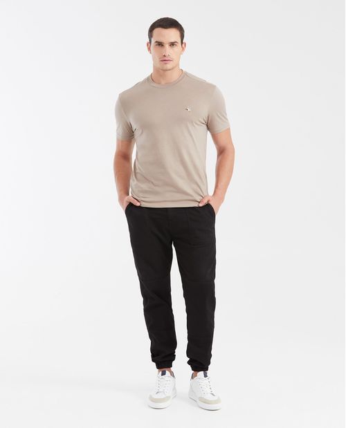 Camiseta Básica Straight Fit Cuello Redondo en Algodón Pima para Hombre