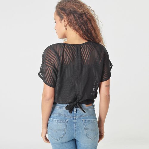 Blusa Cuello V Manga Corta