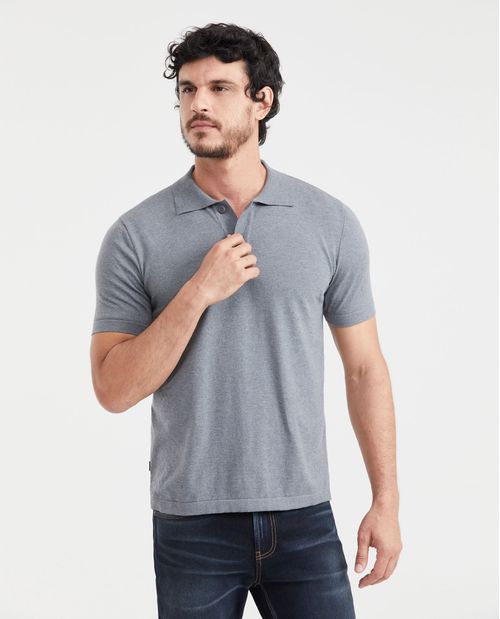 Camiseta Polo Tejida Straight Fit para Hombre