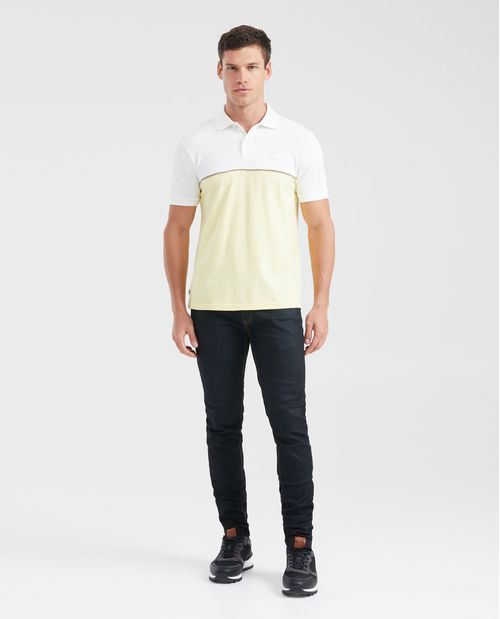 Camiseta Polo Slim Fit con Bloques de Color para Hombre