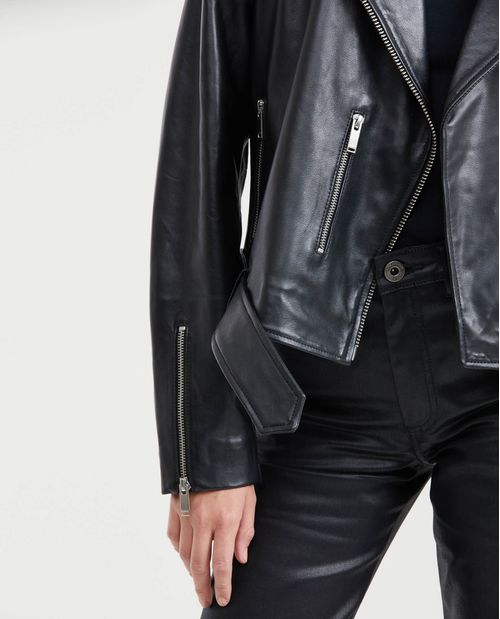 Chaqueta Biker en Piel de Cordero para Mujer