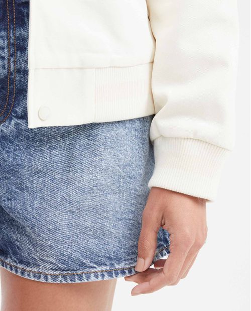 Chaqueta Tipo Bomber con Mangas Resinadas y Apliques para Mujer