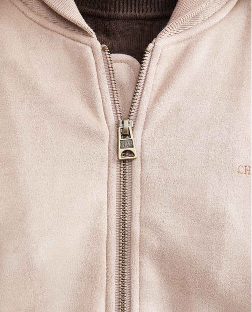 Chaqueta Tipo Bomber en Gamuza para Hombre