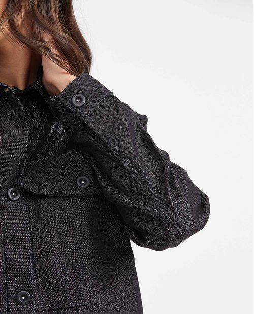 Chaqueta en Denim Negro Straight Fit para Mujer