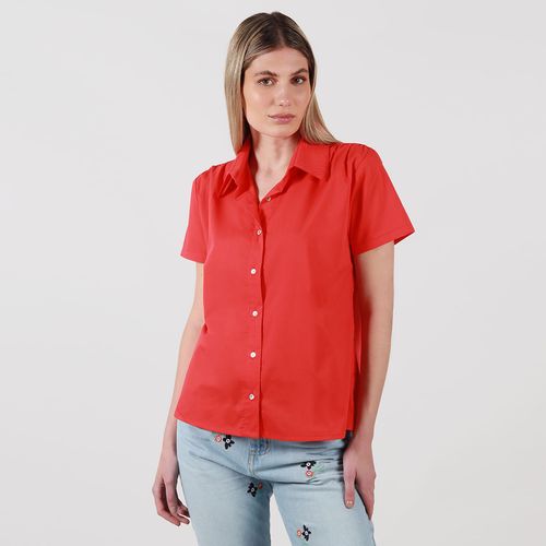 Blusa cuello camisero manga corta