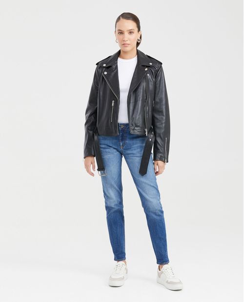 Jean Low Rise Bota Skinny Azul Claro Vintage para Mujer