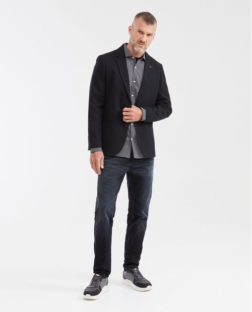 Camisa Slim Fit Manga Larga con Estampado de Cuadros y Tecnología Coolmax para Hombre