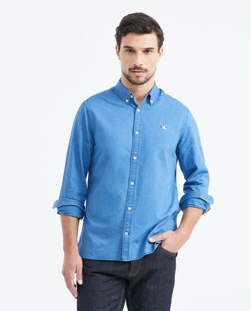Camisa Manga Larga 100% Algodón Masculina