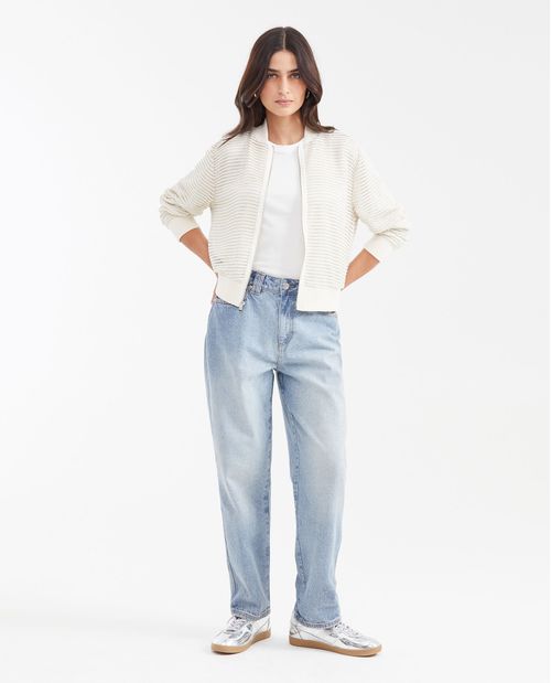 Chaqueta Tipo Bomber en Malla para Mujer