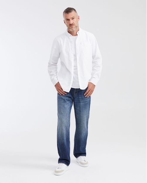 Camisa Classic Fit Manga Larga 100% Algodón con Acabado Dry-Soft para Hombre