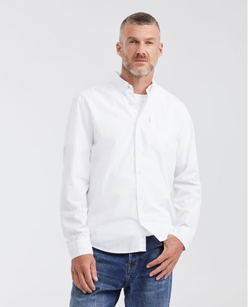 Camisa Classic Fit Manga Larga 100% Algodón con Acabado Dry-Soft para Hombre