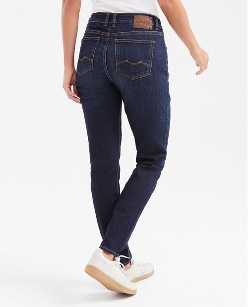 Jean Super High Rise Bota Slim Azul Oscuro para Mujer