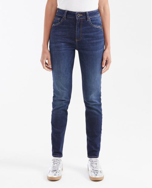 Jean Super High Rise Bota Slim Azul Ultra Oscuro para Mujer