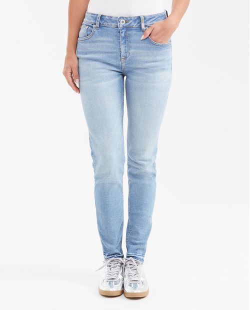 Jean High Rise Bota Slim Azul Claro para Mujer