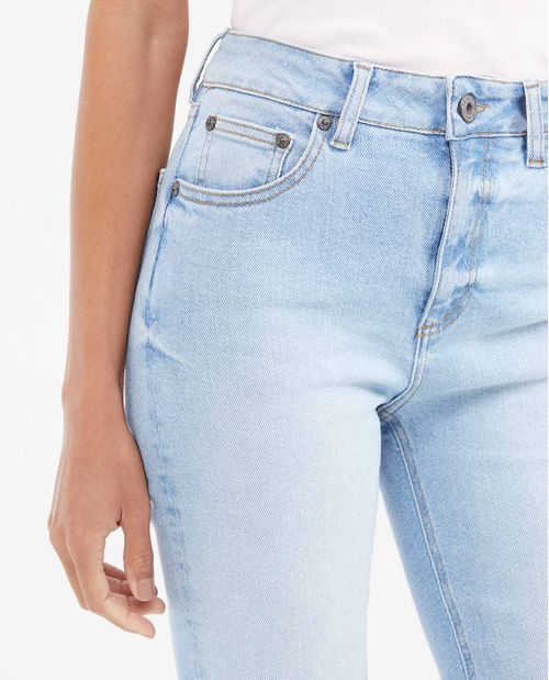 Jean Super High Rise Bota Micro Flare Azul Claro para Mujer