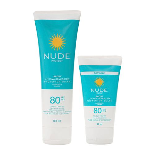 Oferta Protector Solar Nude Spf 80 Liviana Sensación  120 Ml + 40 Ml