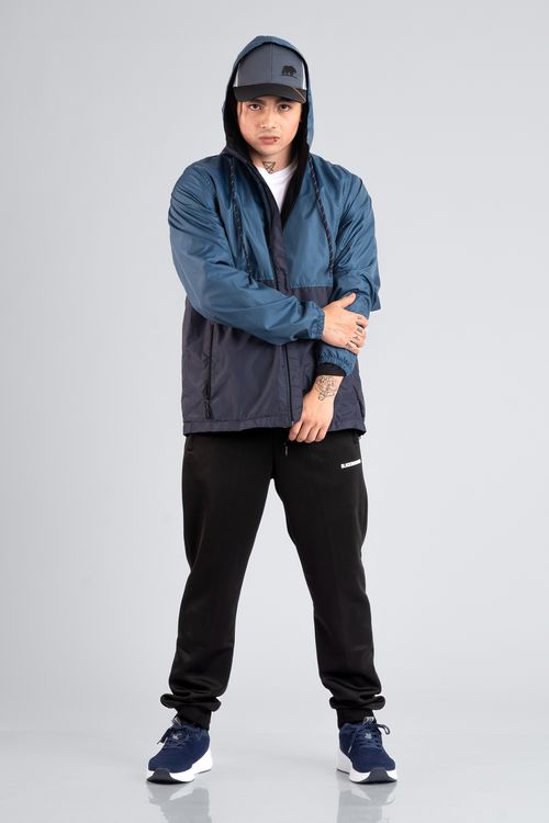 Chaqueta Rompevientos Forrada Hombre Azul JH01