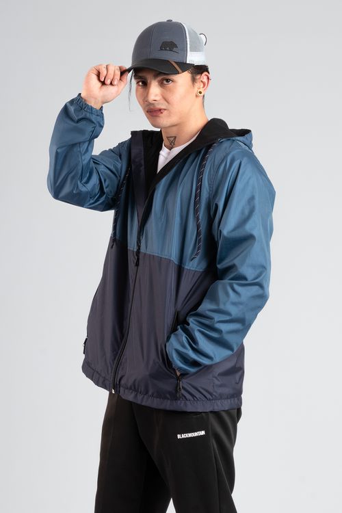 Chaqueta Rompevientos Forrada Hombre Azul JH01