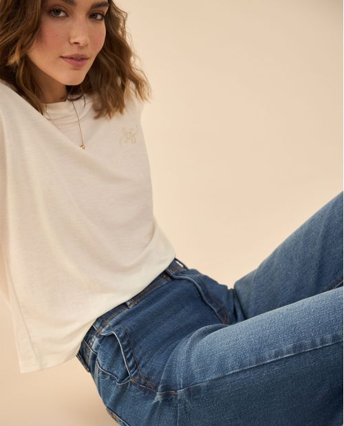 Jean Wide Leg tono oscuro para mujer