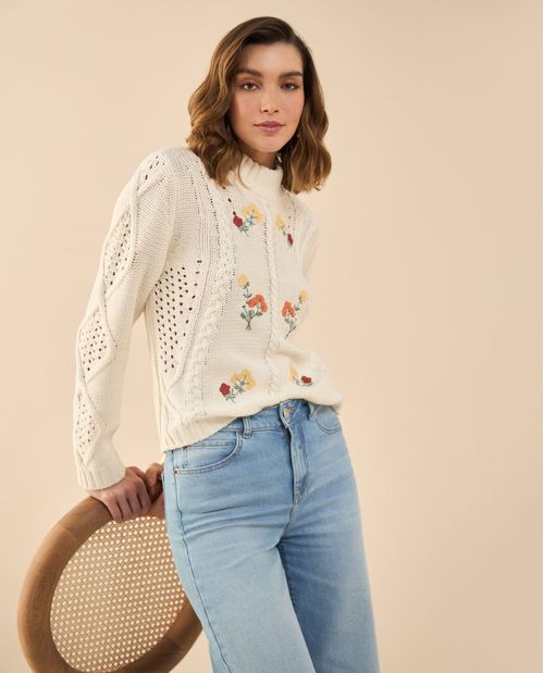 Jean Wide Leg tono medio para mujer