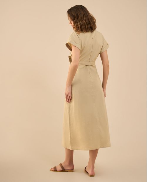 Vestido largo con escote en V para mujer