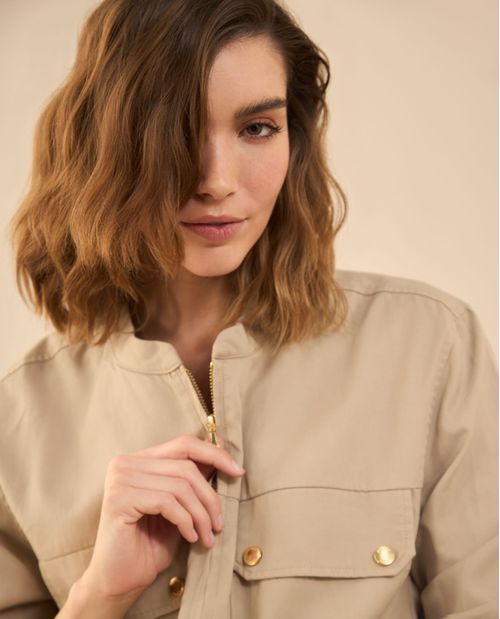 Chaqueta de cuello redondo para mujer
