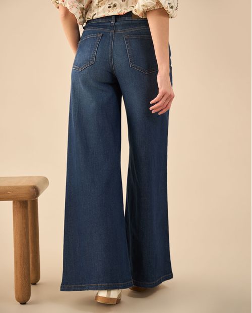 Jean Wide Leg tono oscuro para mujer