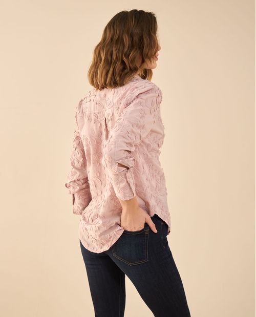 Camisa con detalles bordados para mujer