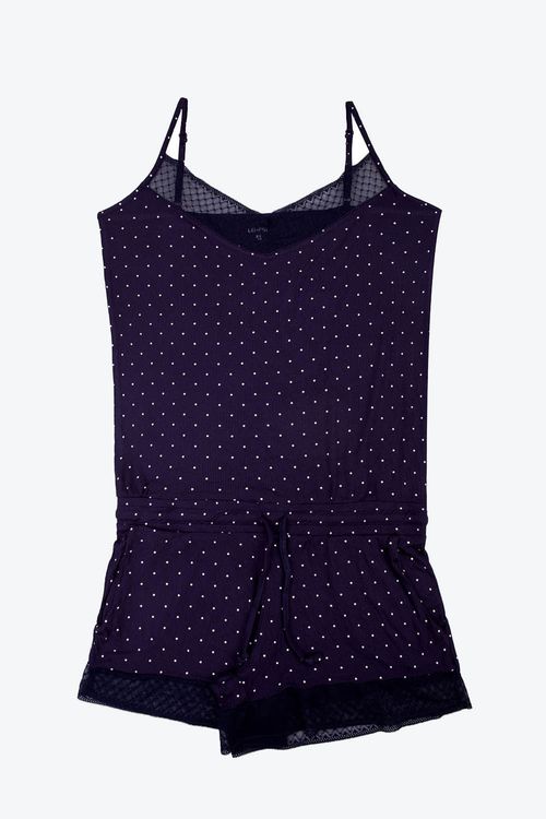 Pijama tipo enterizo corto confeccionado en algodón