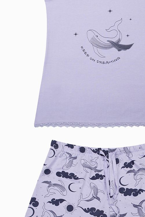 Pijama conjunto manga sisa en algodón