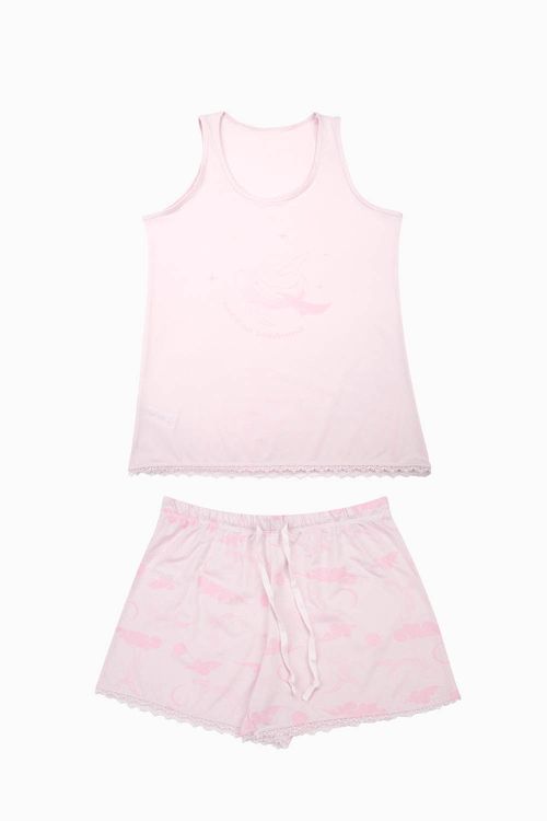 Pijama conjunto manga sisa en algodón