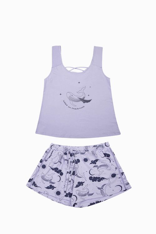 Conjunto pijama elaborada en algodón