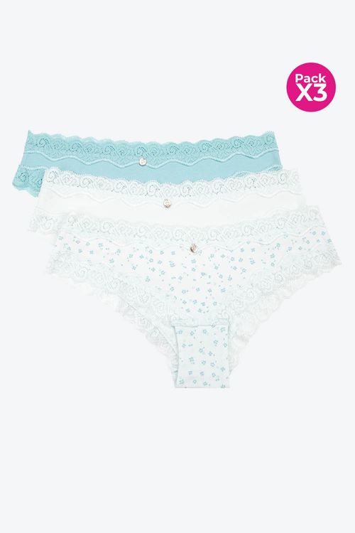 Panty tipo hípster paquete x3 en algodón