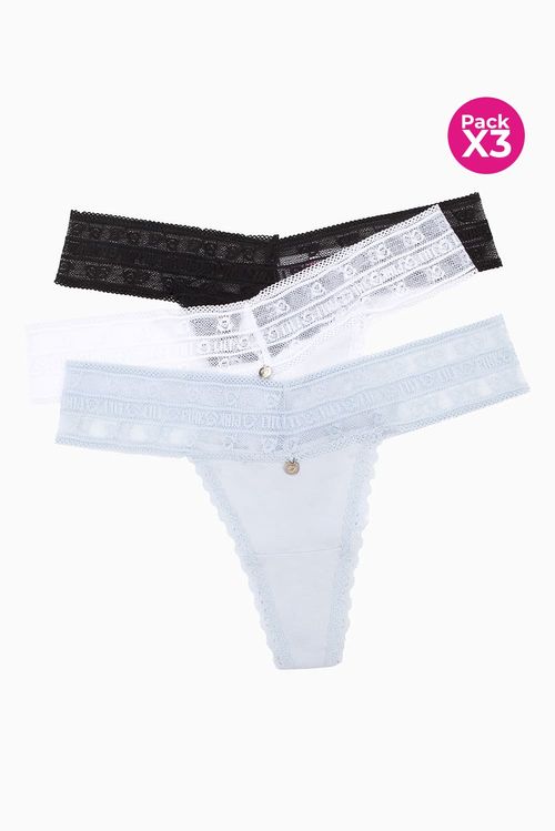 Paquete x3 panty tipo brasilera en algodón