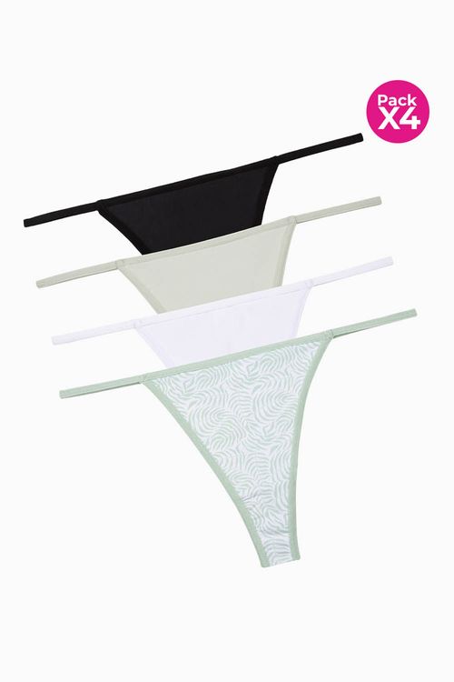 Panty brasilera microfibra en paquete x4