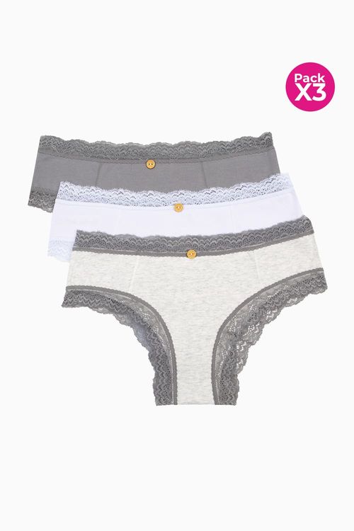Panty hipster paquete x3 en encaje