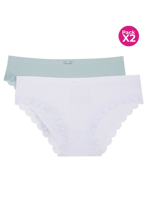 Panty tipo hipster paquete x2 en algodón