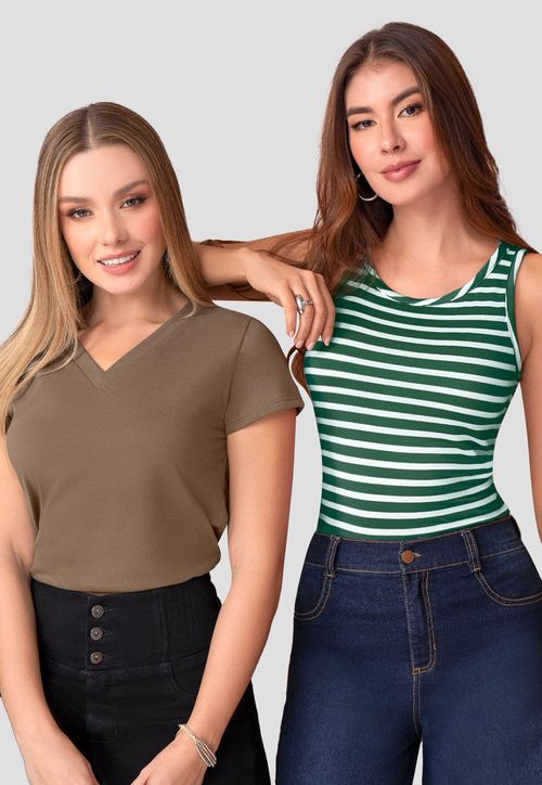 Blusa Paq X2 Mujer Multicolor Mp 111083