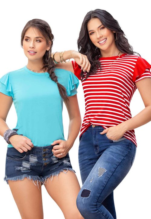 Blusa Paq X2 Mujer Rojo Atypical 83047