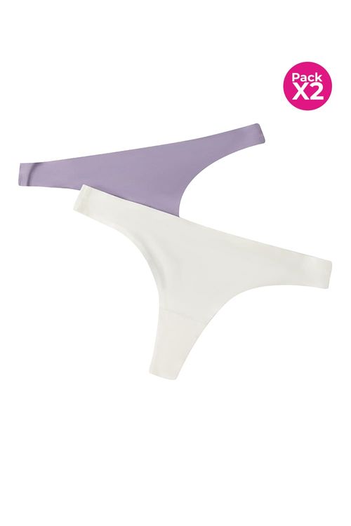 Panty tipo brasilera paquete x2 en microfibra