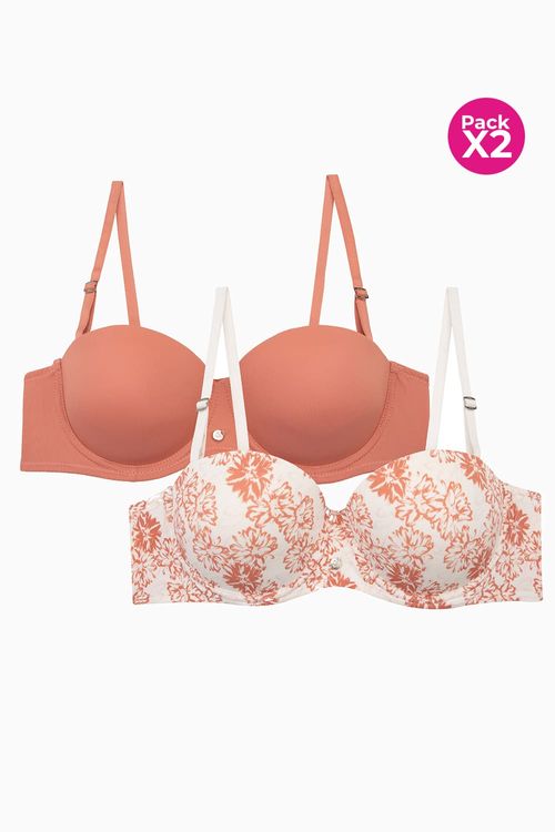Brasier estilo strapless paquete x2 en microfibra