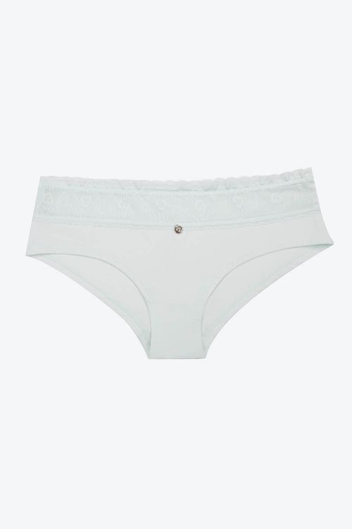 Panty tipo hípster en algodón y encaje paquete x3