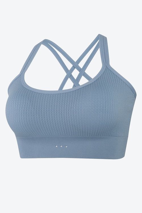 Top x2 tipo seamless tirantes cruzados y textura espiga