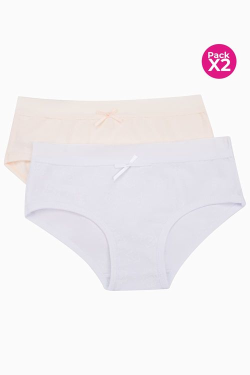 Hipster para niñas paquete x2 en algodón