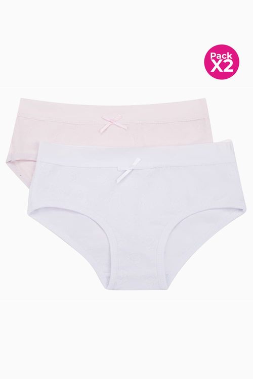 Hipster para niñas paquete x2 en algodón
