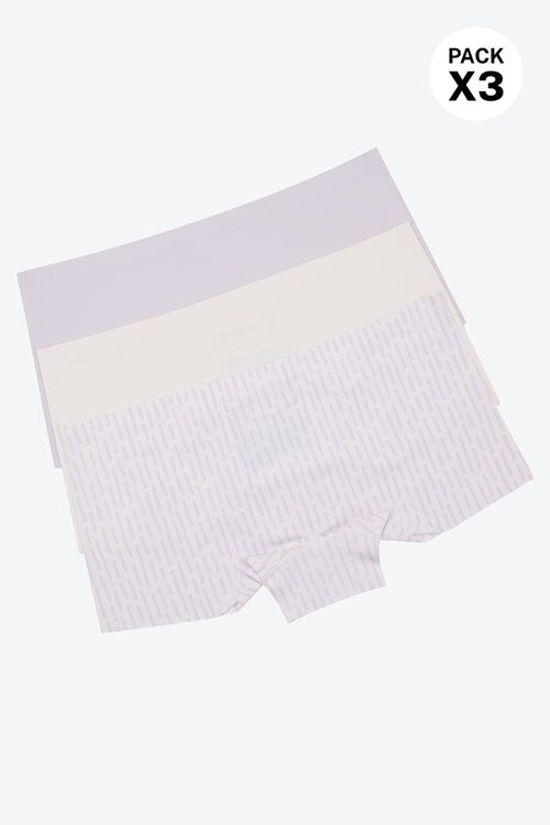 Panty boxer corte láser paquete x3 en microfibra