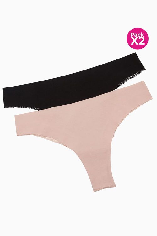Panty tipo brasilera paquete x2 en algodón